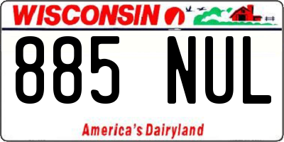 WI license plate 885NUL