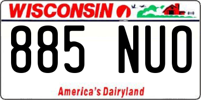WI license plate 885NUO