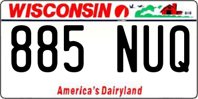 WI license plate 885NUQ