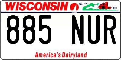 WI license plate 885NUR