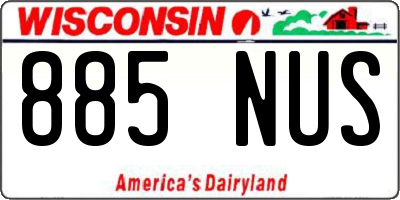 WI license plate 885NUS