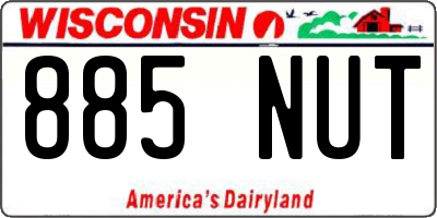 WI license plate 885NUT
