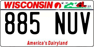 WI license plate 885NUV