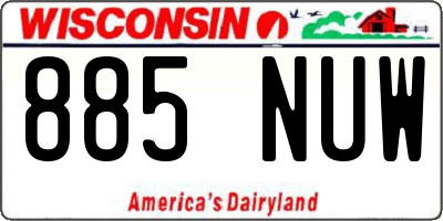 WI license plate 885NUW