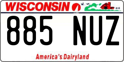 WI license plate 885NUZ
