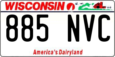 WI license plate 885NVC