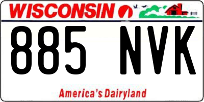WI license plate 885NVK
