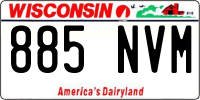 WI license plate 885NVM
