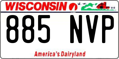 WI license plate 885NVP