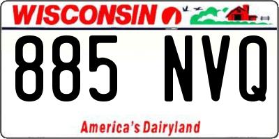 WI license plate 885NVQ