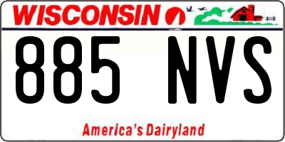 WI license plate 885NVS
