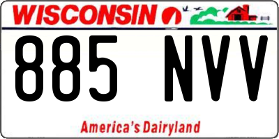 WI license plate 885NVV
