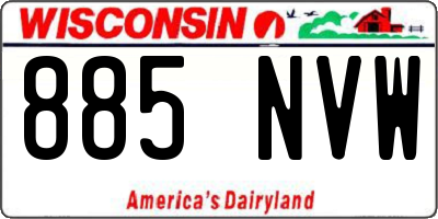 WI license plate 885NVW