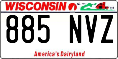 WI license plate 885NVZ