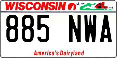 WI license plate 885NWA