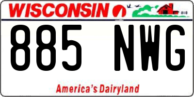 WI license plate 885NWG