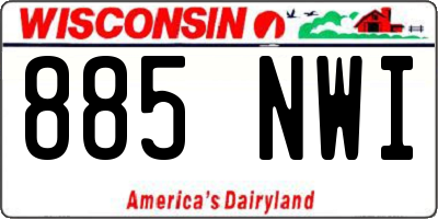 WI license plate 885NWI