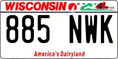 WI license plate 885NWK