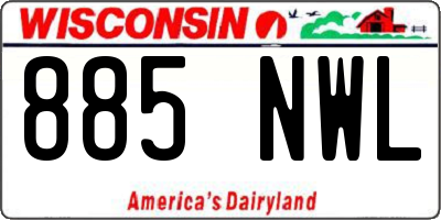 WI license plate 885NWL