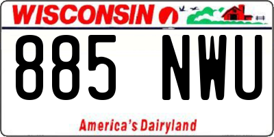 WI license plate 885NWU