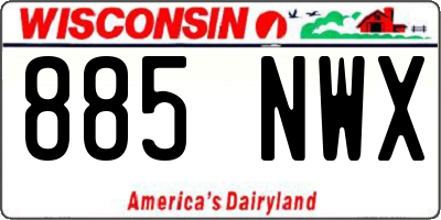 WI license plate 885NWX