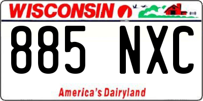 WI license plate 885NXC