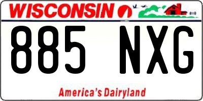 WI license plate 885NXG