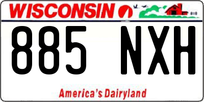 WI license plate 885NXH