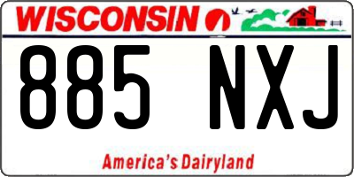 WI license plate 885NXJ