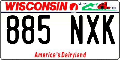 WI license plate 885NXK