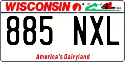 WI license plate 885NXL