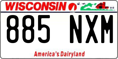 WI license plate 885NXM