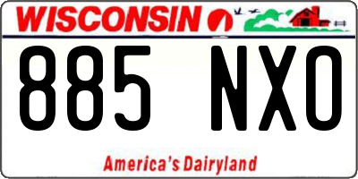 WI license plate 885NXO