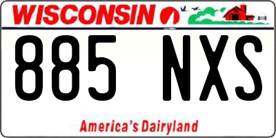 WI license plate 885NXS