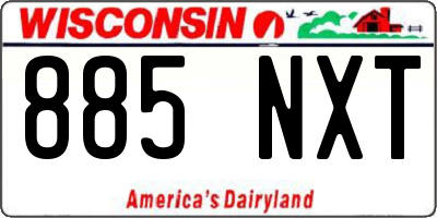 WI license plate 885NXT