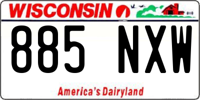 WI license plate 885NXW