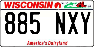 WI license plate 885NXY