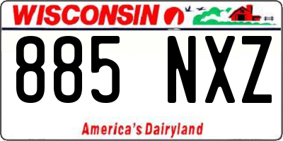 WI license plate 885NXZ