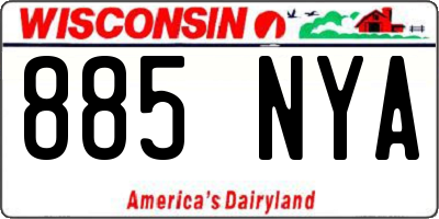 WI license plate 885NYA