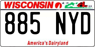 WI license plate 885NYD