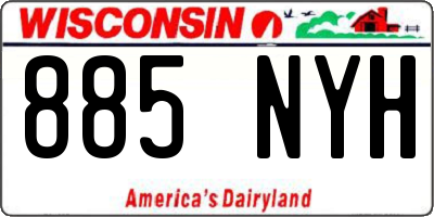 WI license plate 885NYH