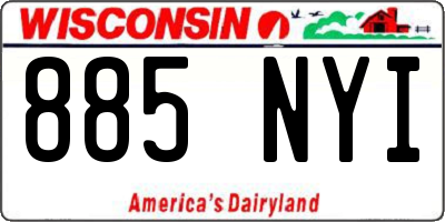 WI license plate 885NYI