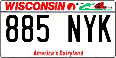 WI license plate 885NYK