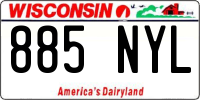 WI license plate 885NYL