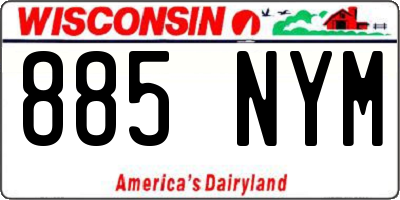 WI license plate 885NYM