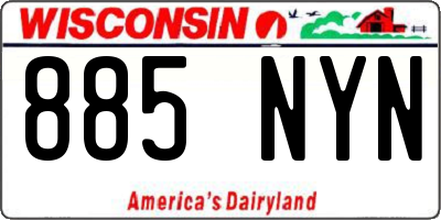 WI license plate 885NYN