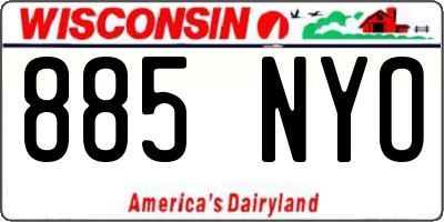 WI license plate 885NYO