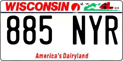 WI license plate 885NYR