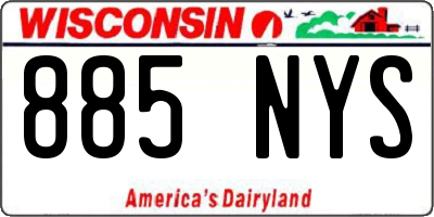 WI license plate 885NYS