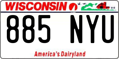 WI license plate 885NYU